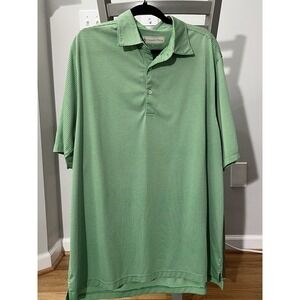 Donald Ross Men's Xl Polo Green‎ Striped Elk River 100% Polyester